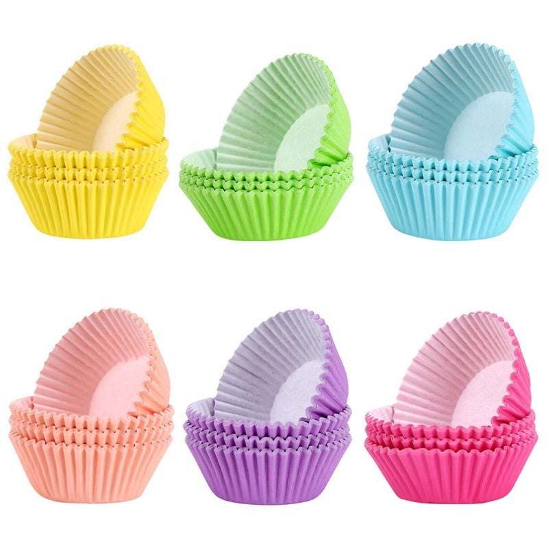 Hadoife 600 pcs Rainbow Standard Paper Cupcake Liners - Versatile Baking Cups for Muffins and Cupcakes, Ideal for Pans. Perfect for Events, Easy Cleanup, Brighten Your Baked Goods with Vibrant Colors - Image 1